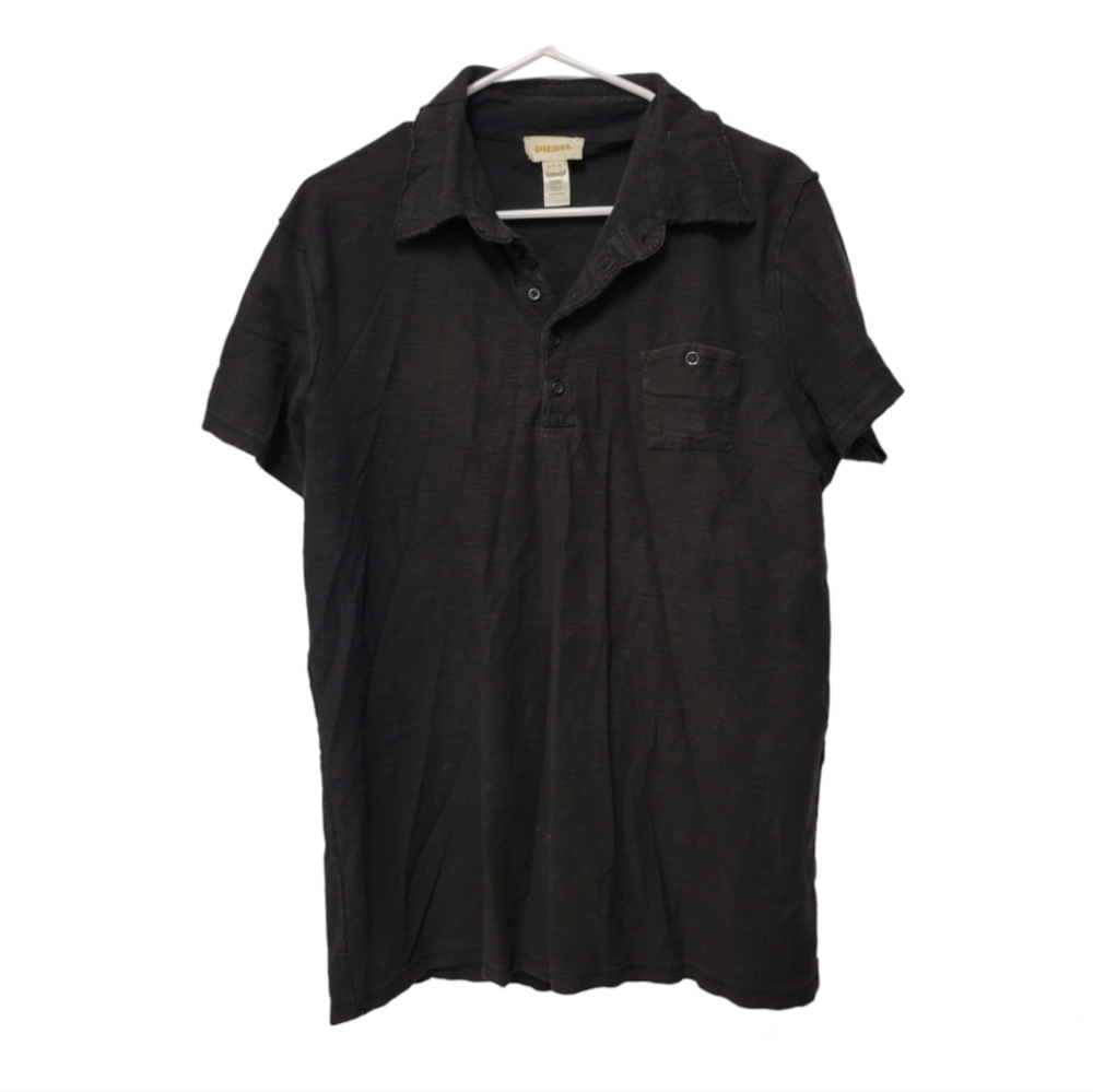 Men's Diesel Button Front Pocket Cotton Polo Shirt Size XL